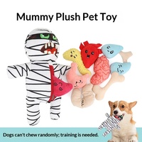 Jouet pour chien en peluche en forme de momie pour dissimuler des friandises, jouet couineur pour animaux de compagnie pour le jeu autonome et le soulagement de l'ennui, jouet à mâcher résistant à l'usure et aux morsures