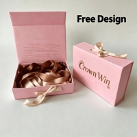 Caja de Papel Magnética Texturizada Certificada Plegable para Pelucas Personalizadas, Elegante y Radiante, con Lazo de Cinta, Directo de Fábrica