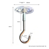 Support de suspension pour plante suspendue, étanche, multifonctionnel, robuste, avec crochet de plafond, adhésif sans trace, ventouse en fer et œillet de rideau réglable