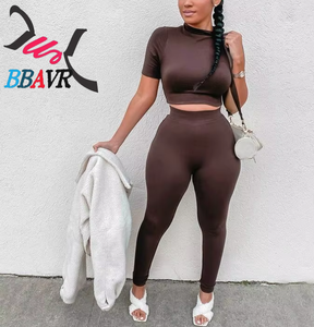 Ensembles tricotés crop top et pantalon pour femmes, ensembles streetwear décontractés pour femmes, ensembles gilet et pantalon - Product Image 4