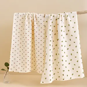 Stock Wrinkled Cotton Supplier Muslin Swaddle Blankets Organic Cotton Swaddle Blanket Muslin Wrap 100% Cotton Soft Breathable