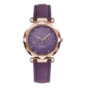Casual Unisex Romantic Starry Sky Quartz Movement Alloy PU Rhinestone Designer Wrist <b>Watch</b> Pointer Dial Simple Dress <b>Watch</b> - Product Image 2