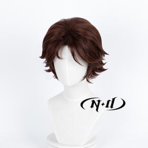 ND Arcane League Legends Viktor Cosplay Parrucca Regolabile Corta e Voluminosa Resistente al Calore in Fibra Sintetica Marrone Chiaro - Product Image 4