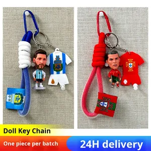 2025 mới ngôi sao bóng đá C romesi Keychain PVC Nhựa Ngôi Sao bóng đá hành động Búp Bê Móc chìa khóa cho điện thoại di động dây buộc trang trí mảnh - Product Image 2