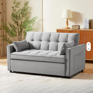 Sofá <span class=keywords><strong>Cama</strong></span> Futón Convertible 2026, Cómodo para Dormitorio o Sala de Estar, Sofá <span class=keywords><strong>Cama</strong></span> de Terciopelo Plegable de Dos Plazas - Product Image 6