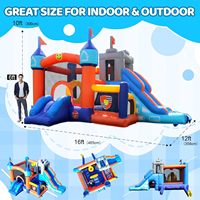 Château gonflable commercial pour adultes et enfants château gonflable avec toboggan, jeu de lancer d'anneaux, panier de basket-ball, obstacle
