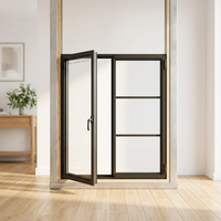 Fenêtre à battant en acier à rupture de pont thermique RP allemande, verre Low-E à économie d'énergie, design français, certifiée Energy Star pour salon