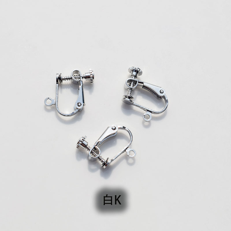 White K screw ear clips