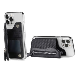 Stylish and Versatile Left and Right Zipper Bag <strong>Handy</strong> Phone Wallet Mobile Phone Stand Features Magnetic Card <strong>Holder</strong> Wholesale - Product Image 1