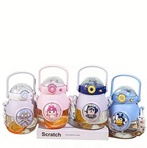 900ml Space Capsule Design Children's Straw <b>Drinkware</b> Large-Capacity Cartoon Plastic Belly Water Bottle Accessory Applicable - Product Image 2