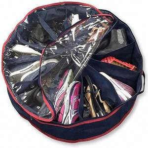 New Product <b>Storage</b> Bag Underbed Foldable <b>Shoes</b> <b>Storage</b> Organizer Round Bag With Clean PVC Lid Zippers - Product Image 1