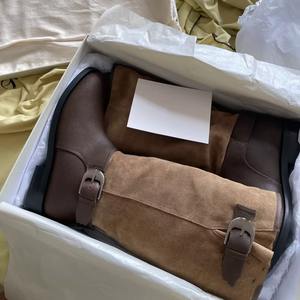 Bottes Slouch Patchwork 2026 pour Femme, Style Britannique, Bottes de Chevalier Rétro Mi-Mollet, Respirantes et Confortables, Bottes Tendance - Product Image 4