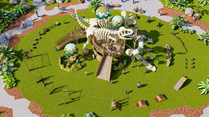 Eko-macera oyun dinozorlar çocuk açık slayt oyun parkı oyun alanı oyuncak çocuklar için eğlence ekipmanları - Product Image 4