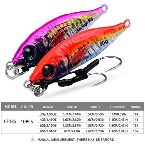 PRO BEROS 30g-80g Jigs Metálicos Luminosos para Pesca Lenta, Señuelo de Lanzamiento para Agua Salada, Pesca de Mero y Atún, Cuchara de Pesca para Trolling - Product Image 3