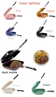 Poêle de cuisson antiadhésive carrée double face pour crêpes, omelettes, sandwichs et grillades