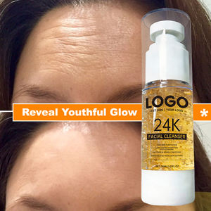 OEM 24K Or Anti-rides Lissant Rides Fines Hydratant Ingrédients Personnalisés 3 en 1 Démaquillant Nettoyant Visage Nettoyage en Profondeur - Product Image 3