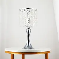 Candelabros de vidro de cristal metálico, candelabros vintage com suporte de prata para decoração de casamento