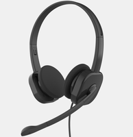 Earphone & headphone berkabel USB, dengan mikrofon peredam bising Antarmuka 3.5mm PC Laptop Headset kompatibel untuk penggunaan komputer