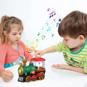 Tren de Juguete Eléctrico Universal con Vapor, Luces Giratorias, Música, Evitación de Obstáculos, Pilas AA No Incluidas, Coche de Juguete de Plástico para Niños - Product Image 6