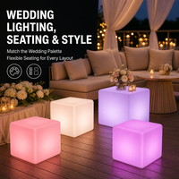 CoolQing Vente en gros de cubes lumineux LED rechargeables pour la restauration, le mobilier, les événements commerciaux, la location, RGB 16 couleurs, télécommande