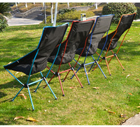 Chaise pliante d'extérieur ultra-légère en alliage d'aluminium, chaise surélevée portable avec dossier pour la relaxation et la ventilation