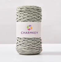Charmkey 3mm ferme tressé coton corde cordon macramé fil rigide tressé utilitaire corde pour Crochet sac tapis artisanat fil à tricoter