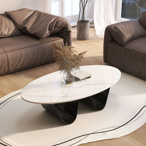 Table basse de luxe d'inspiration italienne Table basse minimaliste moderne Hot Seller Table basse ovale - Product Image 4