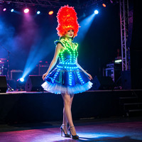 Robe de scène rétro style cirque avec éclairage LED pour bar, boîte de nuit, carnaval, défilé de mode, événement cosplay