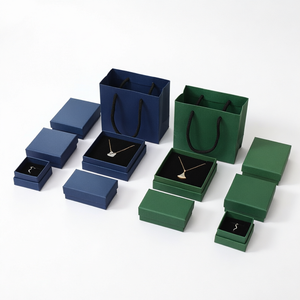 Boîte à bijoux en carton A1 bleu-vert avec doublure en velours, motif floral, style romantique, forme carrée ou rectangulaire, petite boîte - Product Image 1