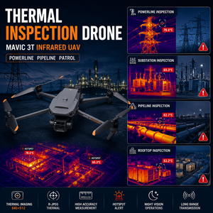 Drone d'inspection thermique Mavic 3T, UAV infrarouge pour lignes électriques, postes de transformation, pipelines, sauvetage incendie, système de patrouille de sécurité - Product Image 1