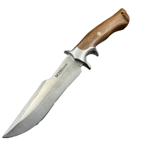 Couteau tactique de camping en plein air, lame fixe de haute qualité avec manche en bois, pointe tombante de 18,5 cm pour la randonnée, la survie et la chasse - Product Image 1