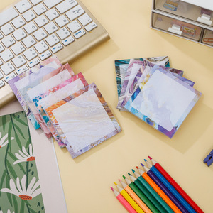 8 pcs/set notas pegajosas 3x3 polegadas Mensagem nota Mármore grão Notepad auto-adesivo Decorativo Material Escolar personalizável