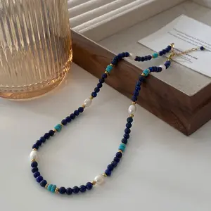 Ne regardez pas la conception de gemmes naturelles de haute qualité collier de perles de perles d'eau douce de la clavicule d'agate rouge du sud