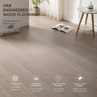Lantai Kayu Rekayasa Multilayer Oak dengan Veneer Plywood 3.0mm, Sistem T&G, untuk Rumah, Kantor, dan Ruang Tamu