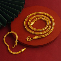 Bijoux en or, nouvelle chaîne porte-bonheur, collier et bracelet en alliage de cuivre pour homme, élégant et ingénieux, imitation plaqué or rétro