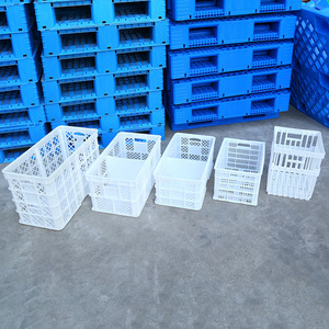 Rectangular Plastic Storage <b>Basket</b> 680x330x390 <b>Stackable</b> Mesh Egg Vegetable Crate HDPE Injection Molding - Product Image 2