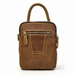 Sacs à bandoulière pour hommes tendance, sacs à bandoulière en cuir de petite taille, sacs de ceinture pour hommes - Product Image 3