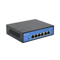 T-shield 4 + 2 puertos 6 puertos 1,2 Gbps Cloud Managed Ai PoE Switch Impermeable al aire libre 100Mbps PoE Switch Conmutadores de red