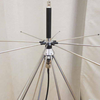 Scanner Wideband Multiband 25MHz-1300MHz VHF UHF Antena Dasar Super Discone Plus Pita Transmisi CB Baja tahan karat perak