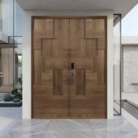 Puerta de Entrada de Aluminio con Rotura de Puente Térmico Kalaishi, Puerta Principal de Doble Hoja con Relieve 3D de Lujo, Aislamiento Acústico y Seguridad para Villa