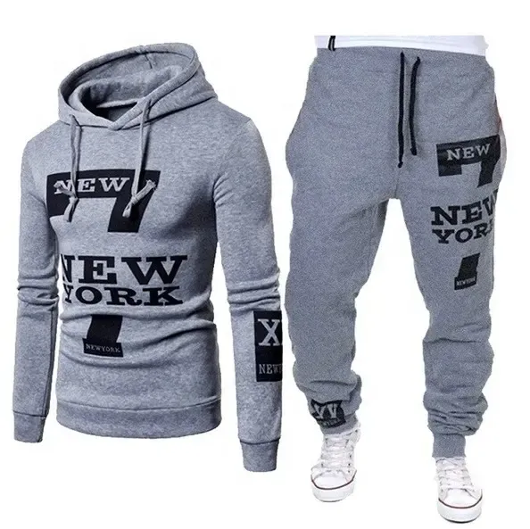 Plus Size Outdoor Sport Men Sportswear Tracksuit Men 2 Piece Set Hoodie Sets Men