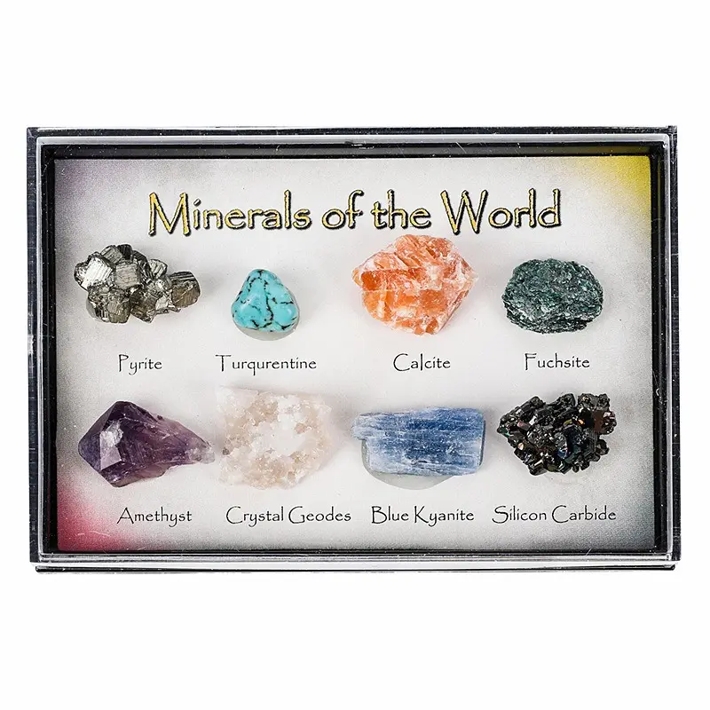Kit de cristaux de pierres précieuses de collection de roches avec guide d'apprentissage ensemble d'éducation minérale ensemble de sciences de la géologie jouets activité scientifique de la terre