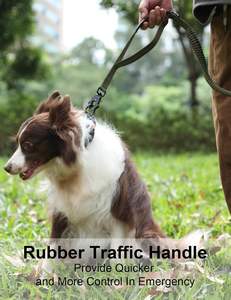 Correa de alta resistencia TINMARDA con 2 asas acolchadas y clip de metal fácil avanzado, correas de perro absorbentes de impacto de 4 a 6 pies para medianas - Product Image 4