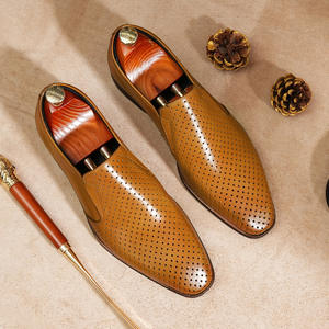 Sandales décontractées pour hommes JiuZhou C1-14-18, élégantes et respirantes, en cuir véritable, antidérapantes, style Oxford - Product Image 4