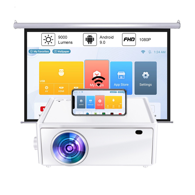 Wholesales Everycom E700 10000 Lumens Native 1080P Android 11 Projector 4K Profissional for Home Theater