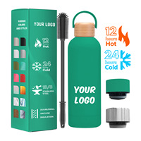 Botella de Agua de Acero Inoxidable Aislada con Logotipo Personalizado, Doble Pared, Boca Pequeña, Termo al Vacío, Portátil para Deportes al Aire Libre, Acabado Esmerilado