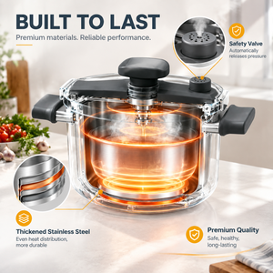 Casserole à pression multifonctionnelle imperméable et antiadhésive de <span class=keywords><strong>7</strong></span> <span class=keywords><strong>litres</strong></span>, adaptée aux cuisinières à gaz et aux plaques à induction - Product Image 3