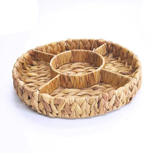 Panier de rangement rond à 7 compartiments multifonctionnel pour salon, plateau à fruits, couleur lin, type sur pied - Product Image 5