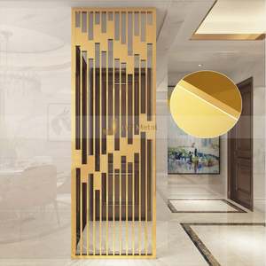 Lobby Gold Stainless Steel Durable Multifunctional Waterproof Translucent <b>Room</b> <b>Divider</b> Indoor <b>Hanging</b> Screen Partition - Product Image 4