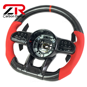 Volant en fibre de carbone personnalisé pour Mercedes Benz C300 GLC X253 C253 W211 W221 W222 E63 <span class=keywords><strong>AMG</strong></span> C63 W212 W205 W204 W213 2012-2021 - Product Image 4